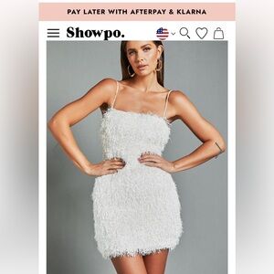 Showpo White Spaghetti Strap Sheath Mini Dress